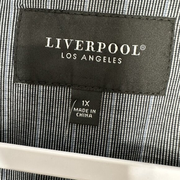 Liverpool Boyfriend Blazer Size 1X Princess Dart Navy Striped Open - Picture 3 of 11